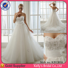 Best Seller Lower Price Strapless Sweetheart Neckline Embroidered Satin Bodice A-line Wedding Dresses With Straps